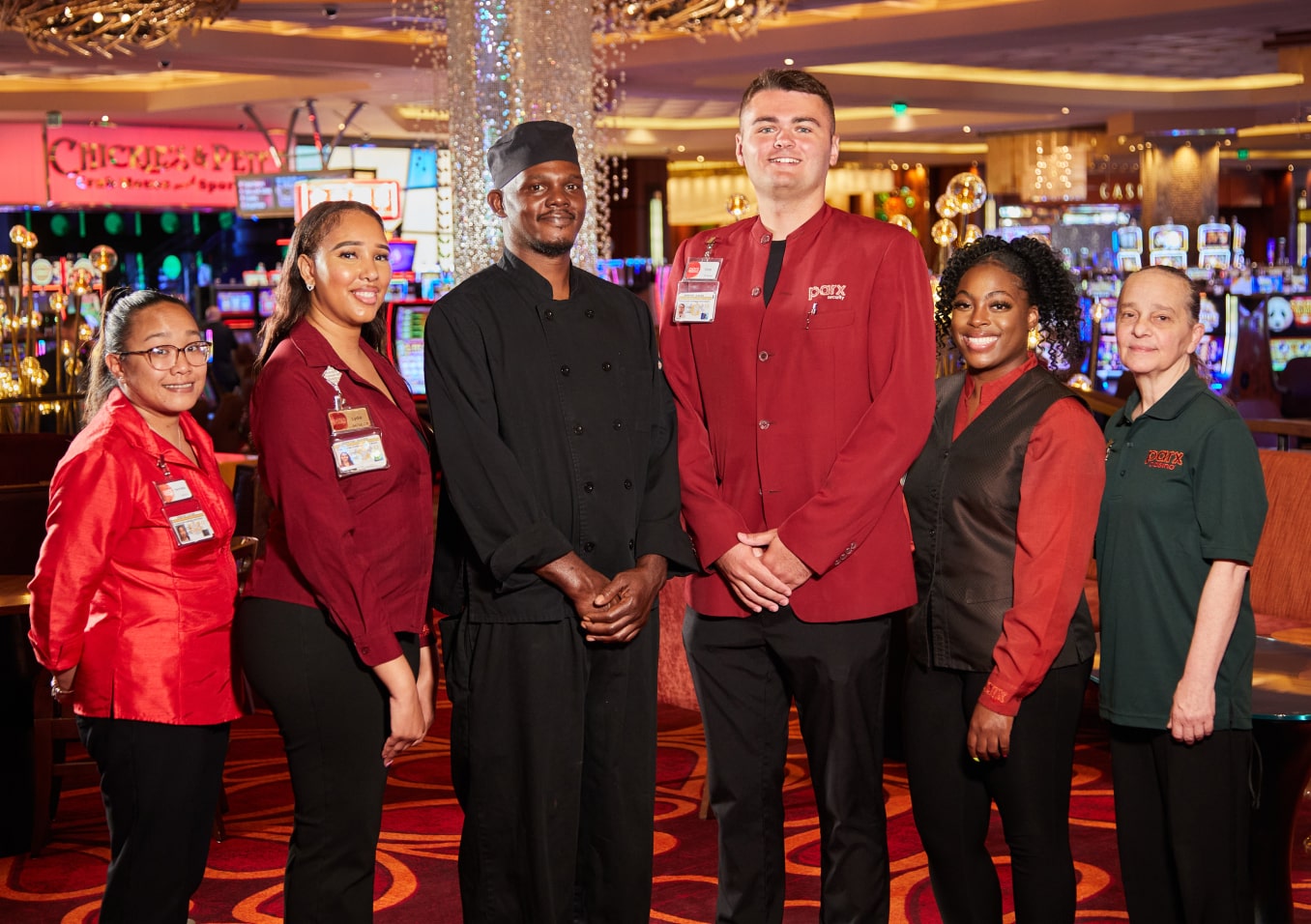 Parx Casino employees on the casino floor.