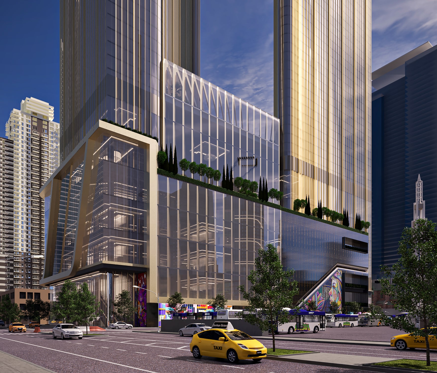 A rendering of The Avenir from street level.