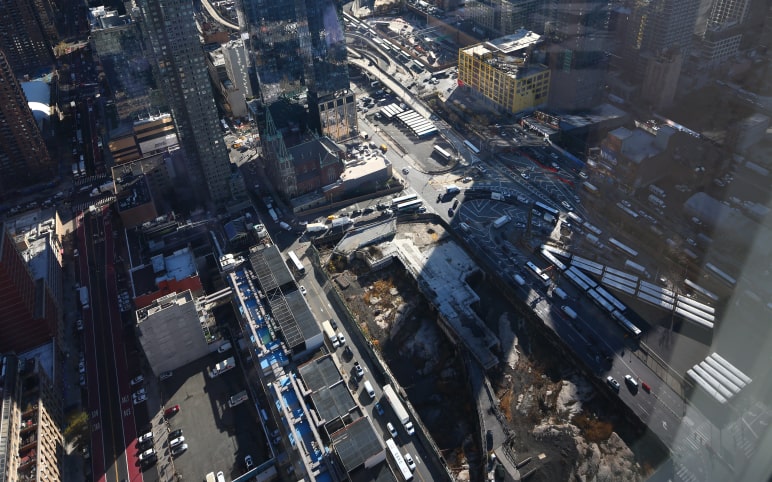 A photo of the project site of The Avenir taken from The Silver Towers.